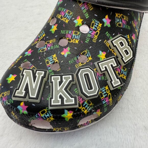 Crocs Sandals New Kids On The Block Edition Black White with NKOTB Croc Charms - Picture 9 of 10